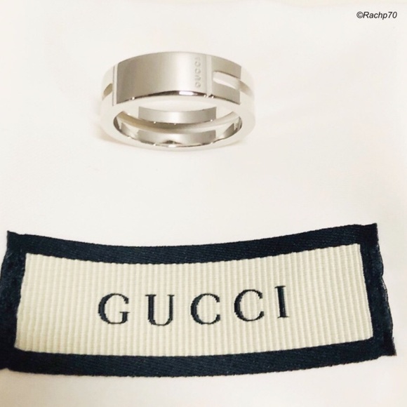 New Authentic Gucci Trademark Ring w/ Cut-Out Band - Picture 2 of 8